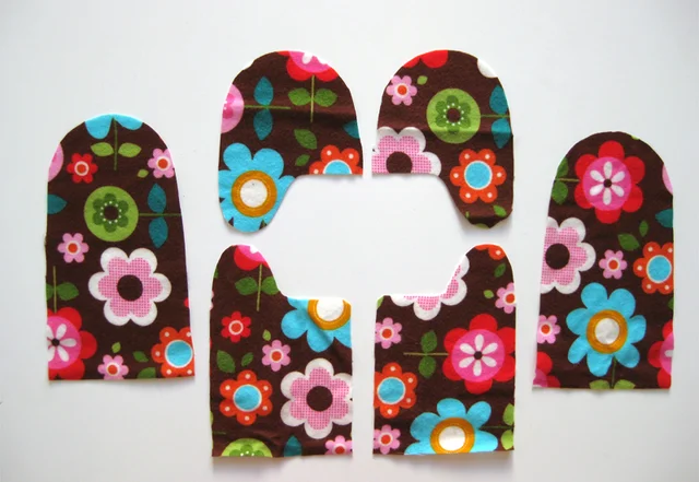 Kinderhandschuhe nähen Flanell Zuschnitt