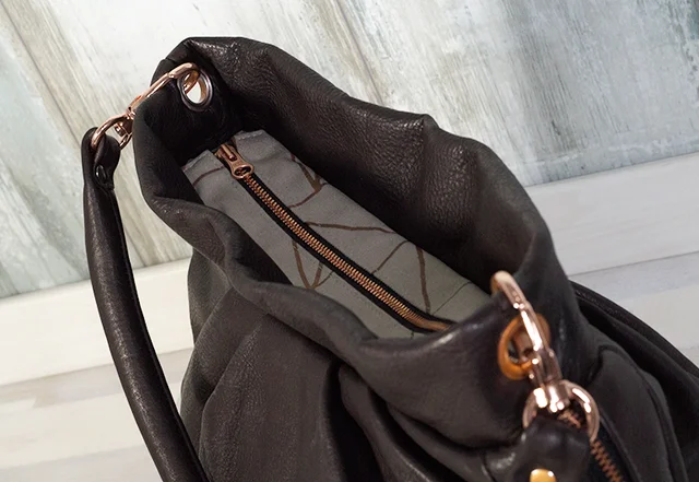 Leder Hobobag Reissverschluss