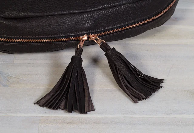 Leder Hobobag Reissverschluss Kupfer