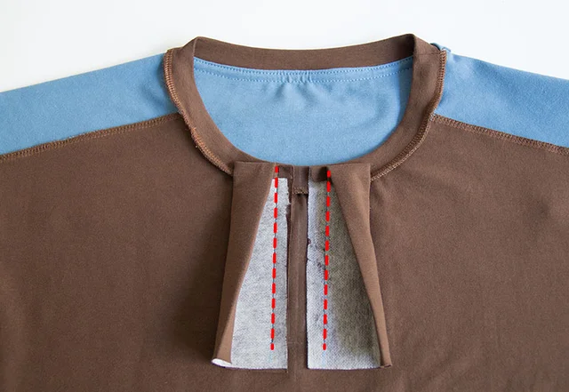 Nähanleitung mit Video: Knopfleiste zweite Leiste an Shirt nähen