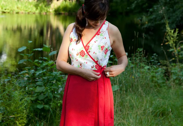 MeMadeMittwoch Beitrag Kleid mit Wickelausschnitt