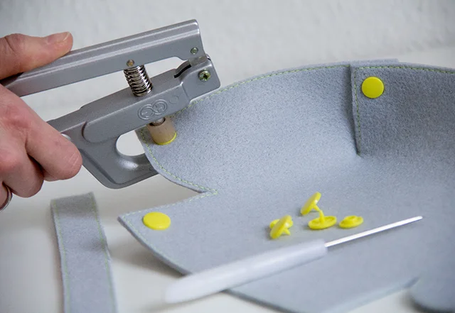 Nähanleitung: Filz-Osterkorb mit Kam Snaps zusammenstecken