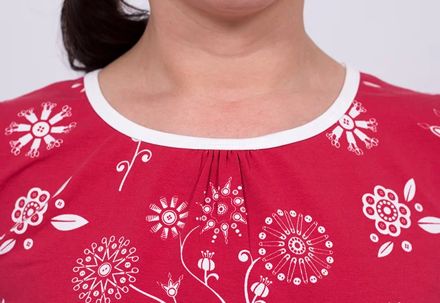 pattydoo Jerseystoff rot Shirt Liv geraffter Ausschnitt