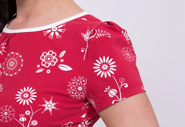 pattydoo Jerseystoff rot Shirt Liv Puffärmel