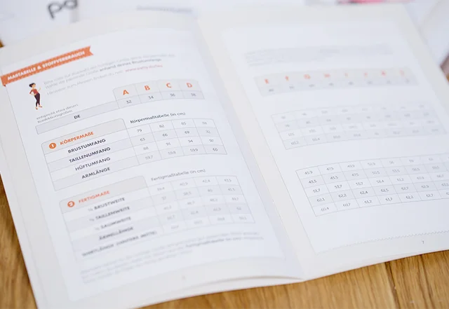 pattydoo Papierschnittmuster Tabellen