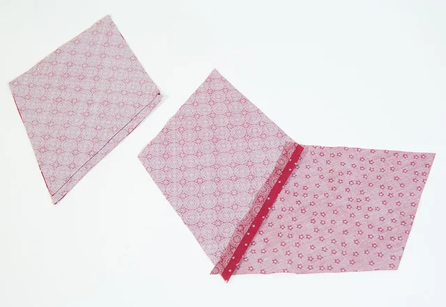 Nähanleitung Sternkissen Rautenschnittteile zusammennähen