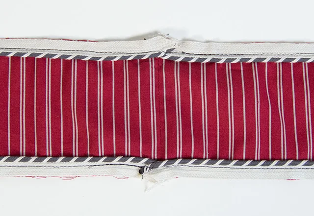 Nähanleitung Sternkissen Seitenteil mit Paspel annähen