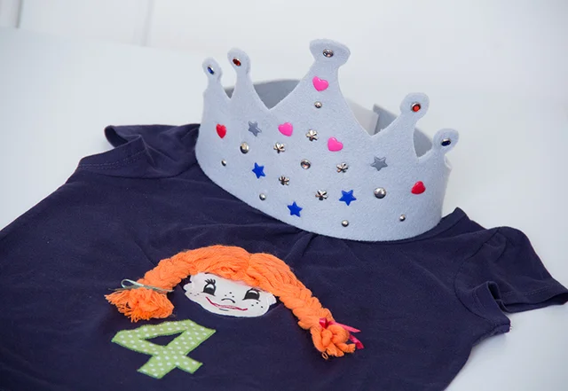 Kinder Geburtstagskrone aus Filz basteln