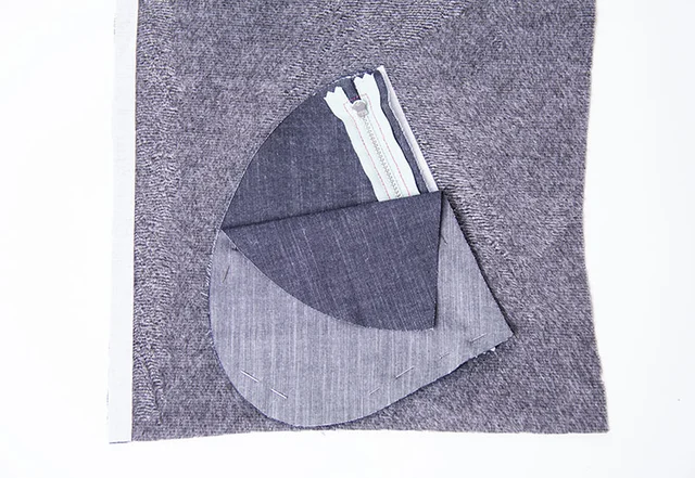 Reißverschlusstasche selber nähen hinterer Taschenbeutel