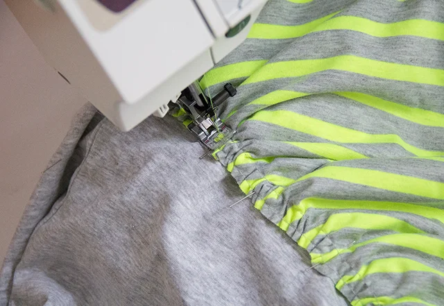 gerafftes Rockteil annähen