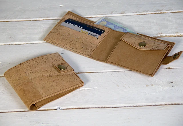 Schnittmuster Geldbeutel Korkstoff Snappap Nähanleitung