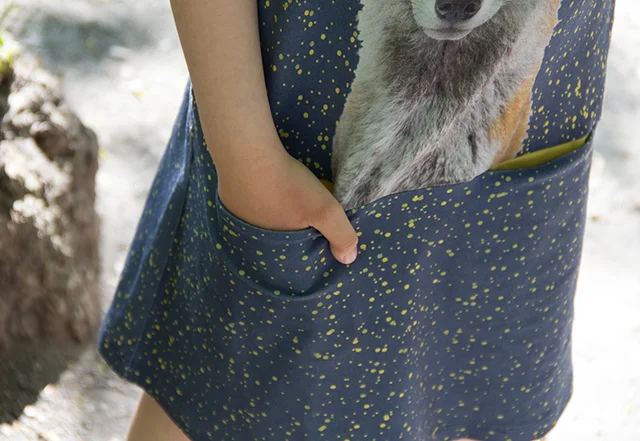 Schnittmuster Kinder-Jerseykleid Eingriffstaschen Nähanleitung