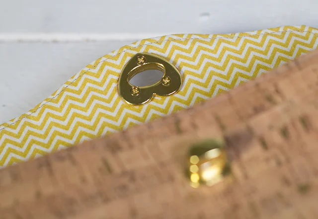 Schnittmuster Portemonnaie Korkstoff Verschluss