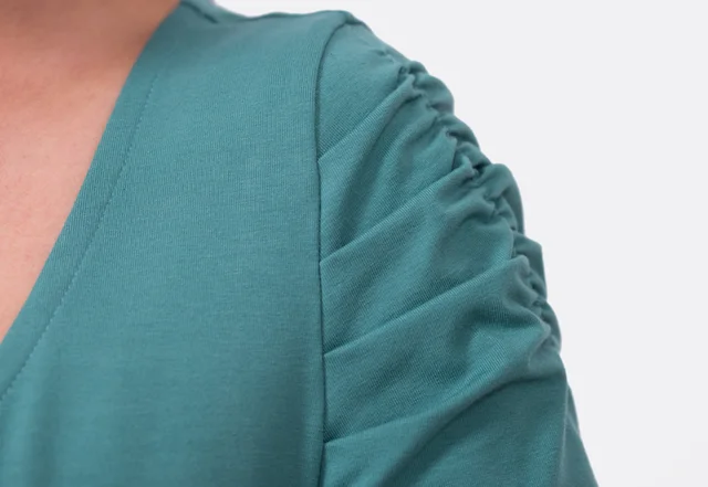 Schnittmuster Shirt Raffung Gummiband Ärmel Legefalten selber nähen