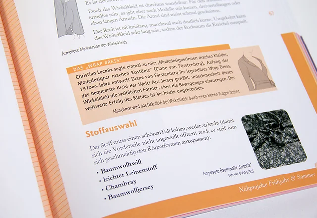 Stoff Nähprojekt Buch Wickelkleid