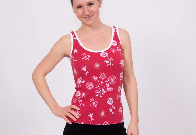 Top Livia rot selber nähen sewing flowers