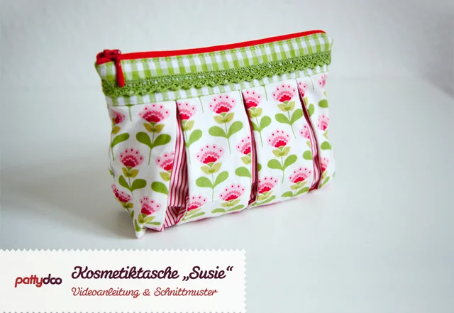 Videotutorial und kostenloses Schnittmuster Kosmetiktasche Videotutorial und kostenloses Schnittmuster Kosmetiktasche