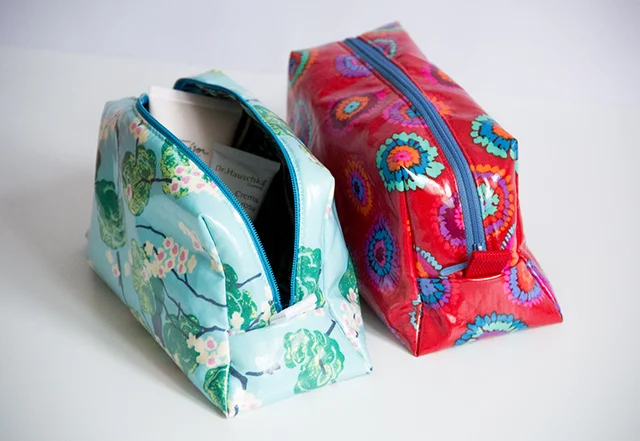 Schnittmuster gratis Kosmetiktasche aus Wachstuch selber nähen