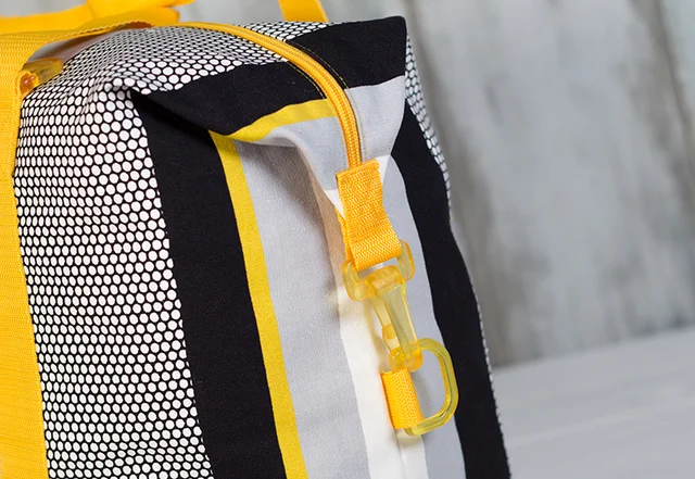 Weekender Reisetasche Schnittmuster Karabiner Kunststoff transluzent