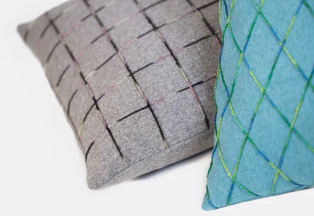 Ziernaht Effektgarn Verlauf Kettenstich