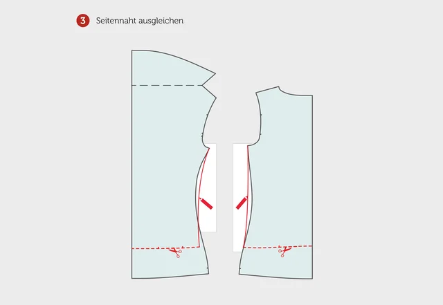 Schnittmuster Jumpsuit Joy Wasserfallausschnitt nähen Seitennaht ausgleichen