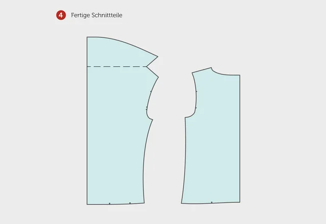 Schnittmuster Jumpsuit Joy Wasserfallausschnitt angepasstes Schnittteil