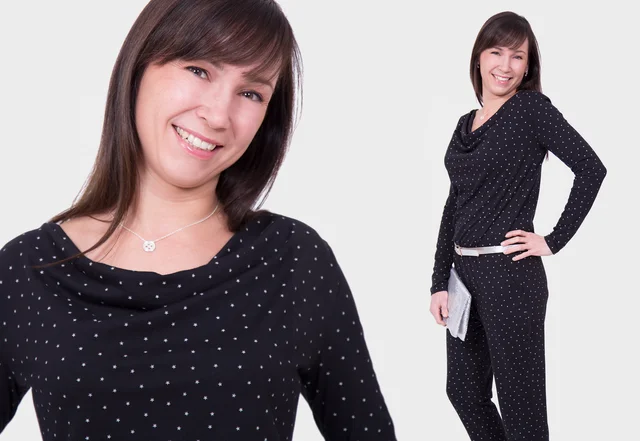 Nähanleitung Schnittmuster Jumpsuit mit Wasserfallausschnitt
