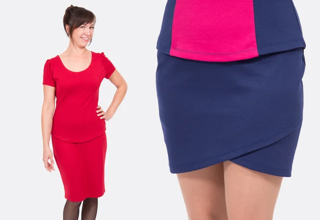 Schnittmuster Business-Set, Shirt und Wickelrock