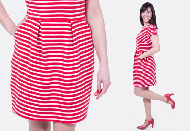 Schnittmuster Tulpenkleid Chloe Streifenjersey