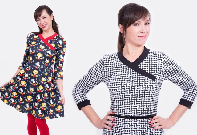 Schnittmuster Jerseykleid "Mira" mit Kimonoausschnitt