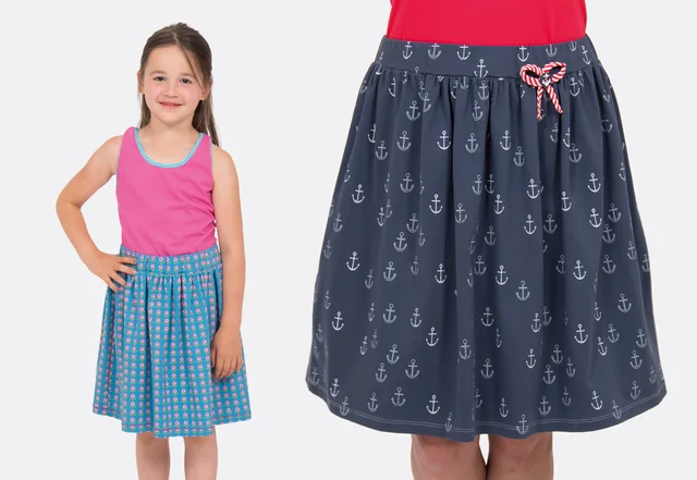 Schnittmuster Jerseyrock für Groß und Klein