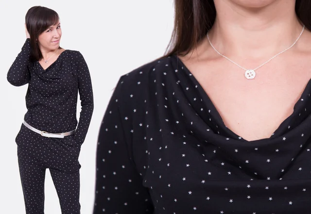 Schnittmuster Jumpsuit mit Wasserfallkragen Schnittmuster Jumpsuit mit Wasserfallkragen