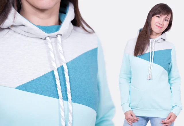Schnittmuster Patchwork-Hoodie für Damen