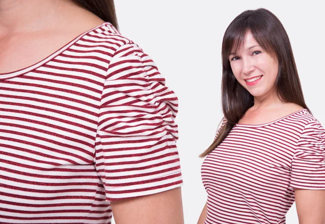 geraffte Ärmel Schnittmuster Shirt Liv