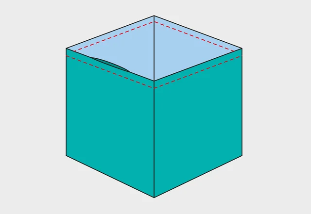 Utensilo wenden und Kante absteppen
