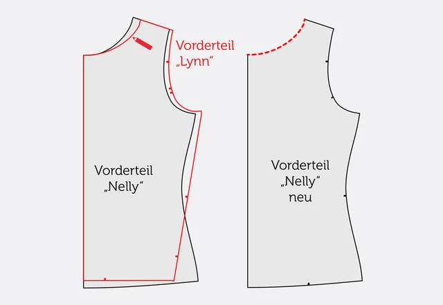 Vorderteil Kapuzenpullover anpassen