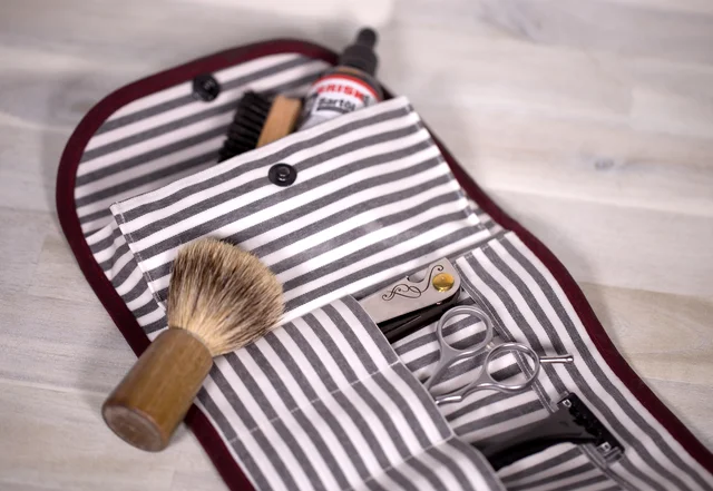 Männer Kosmetiktasche Rasierzeug nähen Anleitung