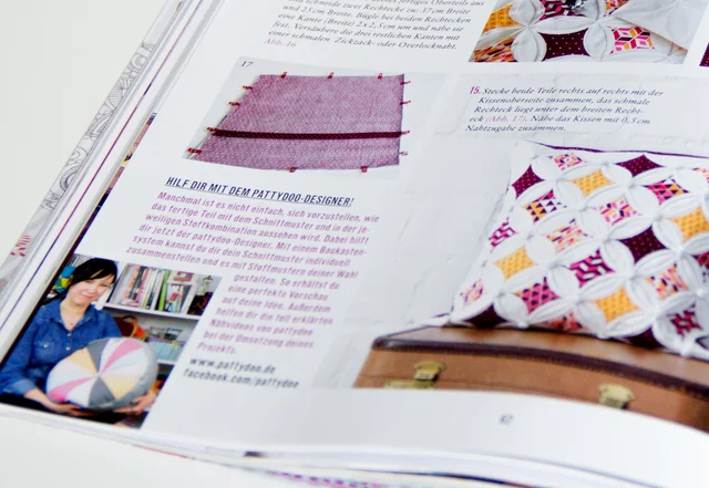 HandMadeKultur Maganzin Anleitung Cathedral Window Kissen