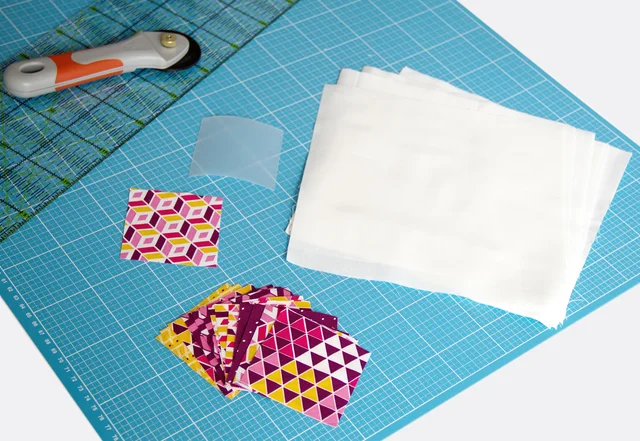 Nähanleitung Cathedral-Window Patchworkkissen Zuschnitt