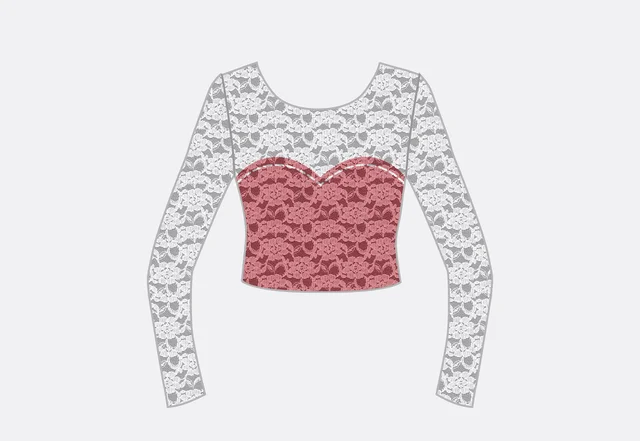 Nähanleitung Jerseykleid mit Spitze Oberteil mit Spitzenstoff