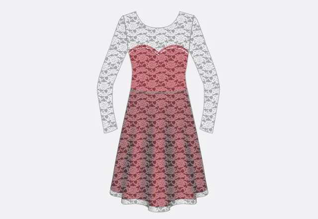 Nähanleitung Jerseykleid mit Spitze