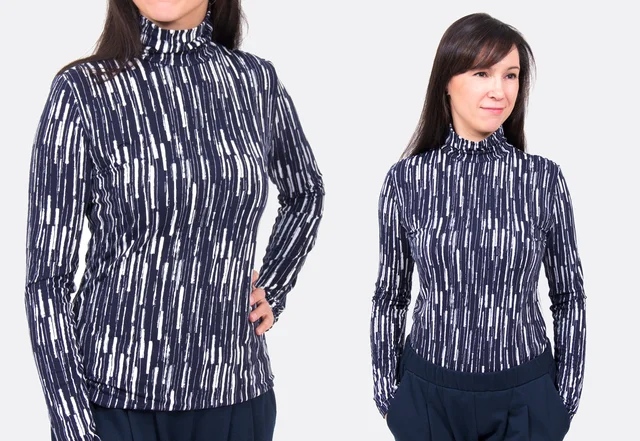 Nähanleitung Shirt mit kleinem Rollkragen