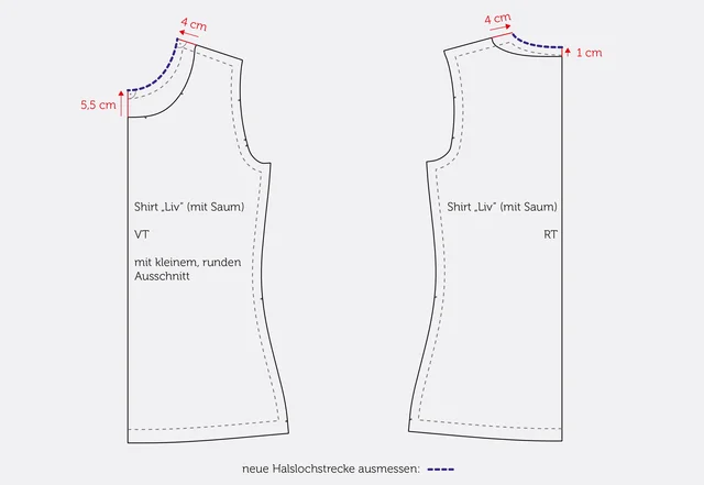 Nähanleitung Shirt neues Halsloch