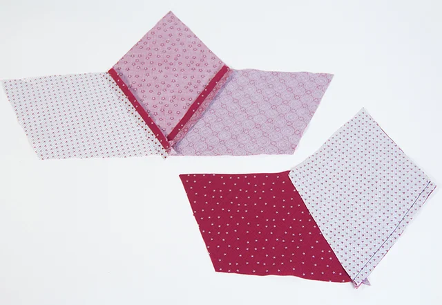 Nähanleitung Sternkissen Rauten zusammennähen