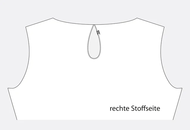 Nähanleitung Tropfenverschluss Beleg feststeppen