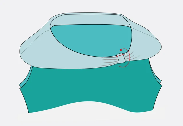 Schnittmuster Add-On Schleifenkragen Knoten anbringen