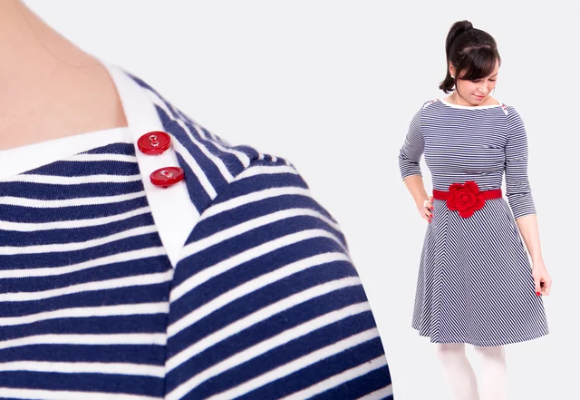 Schnittmuster Jerseykleid Ella nähen lernen Schnittmuster Jerseykleid Ella nähen lernen