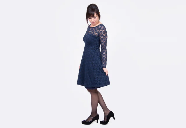 Schnittmuster Jerseykleid mit Spitze selber nähen