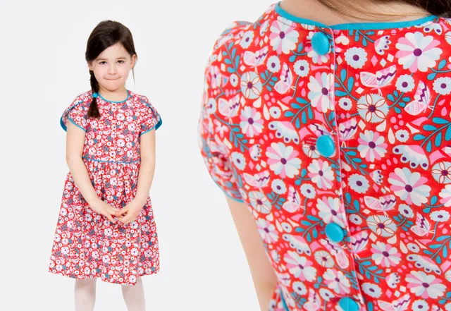 Schnittmuster Kinderkleid mit Tulpenärmeln Schnittmuster Kinderkleid mit Tulpenärmeln