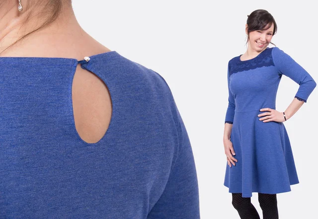 Schnittmuster Kleid mit Tropfenverschluss Anleitung